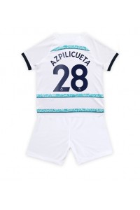 Fotbalové Dres Chelsea Cesar Azpilicueta #28 Dětské Venkovní Oblečení 2022-23 Krátký Rukáv (+ trenýrky)